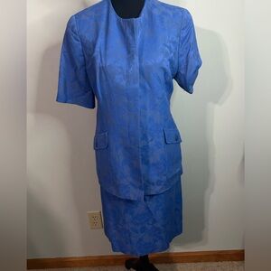 Louis Feraud | 2 piece skirt set with front pockets and button down top Sz 16